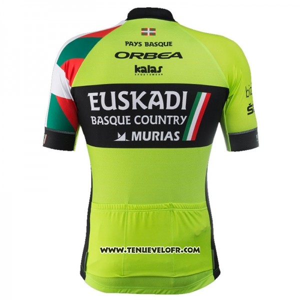 2018 Maillot Ciclismo Euskadi Murias Vert Noir Manches Courtes et Cuissard